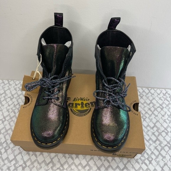 Dr. Martens 1460 Disco size 6 EU 37 Purple Iridescent Suede Combat Party Boots - Picture 10 of 12